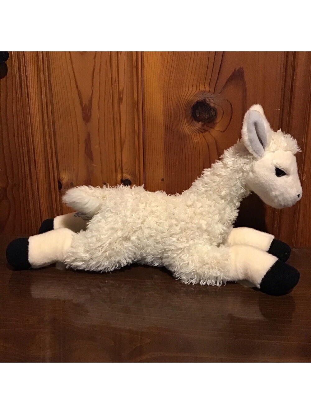 Aurora Flopsie Llama Plush 12" Cream White Stuffed Animal Toy Black Hooves